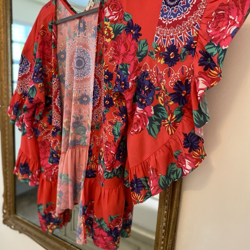 Umgee Red Floral Kimono